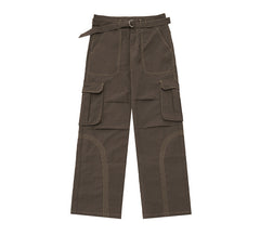 Contrast Stitch Baggy Cargo Pants - fairypeony