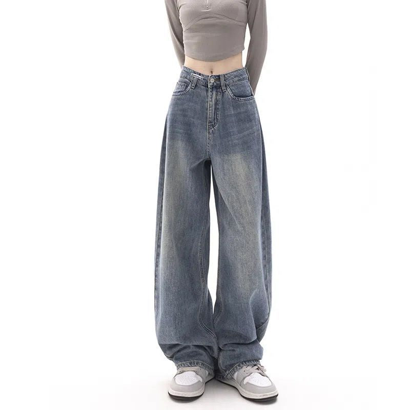 90s Washed High Waist Boyfriend Jeans - fairypeony