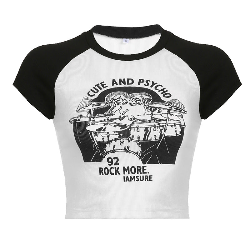 Vintage 90's Print Raglan Short Sleeve Tee - fairypeony