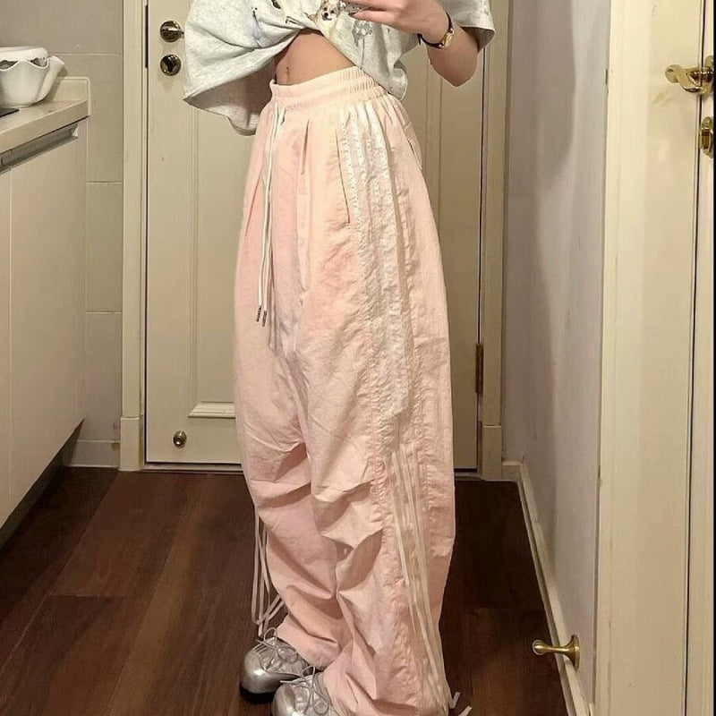 High Waist Striped Baggy Sweatpants