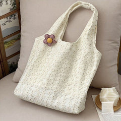 Floral Embroidery Canvas Shoulder Bag