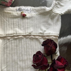 Aesthetic Lace Trim Puff Sleeve Tee