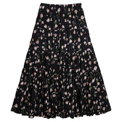 Casual Floral Umbrella Maxi Skirt - fairypeony