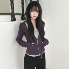 Women's Acrylic Butterfly Sleeve Knitted Sweater with Hood