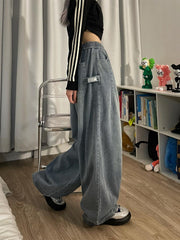 Loose Simple Style Baggy Boyfriend Jeans - fairypeony