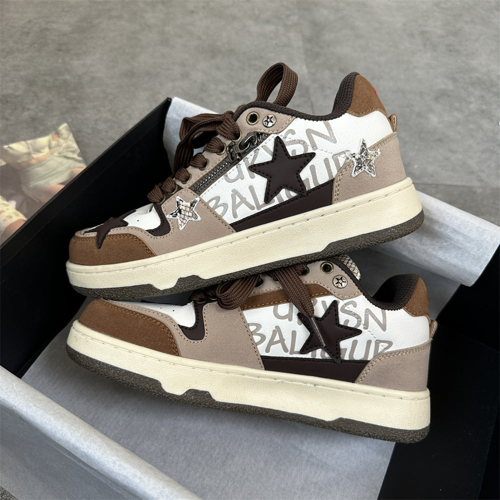 Starlight Vintage Zipper Sneakers - fairypeony