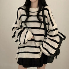 Vintage Striped Loose Sweater