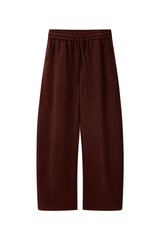 Solid-color straight-leg curved knife-style casual pants