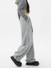 Solid Color Baggy Wide Leg Sweatpants