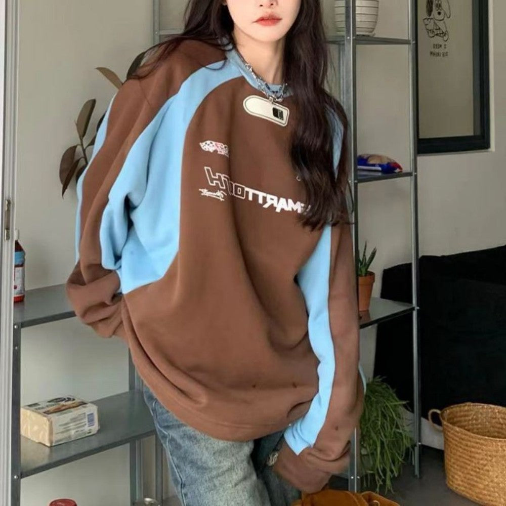 Vintage Print Raglan Sweatshirt - fairypeony