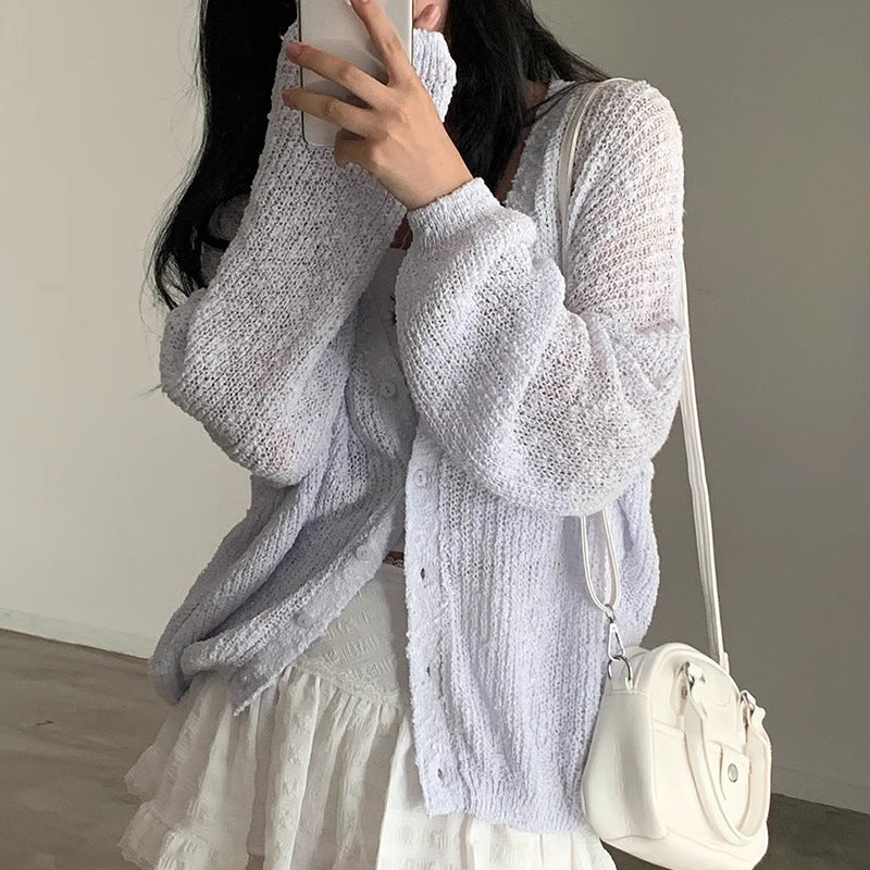 Aesthetic Open Front Oversized Cardigan