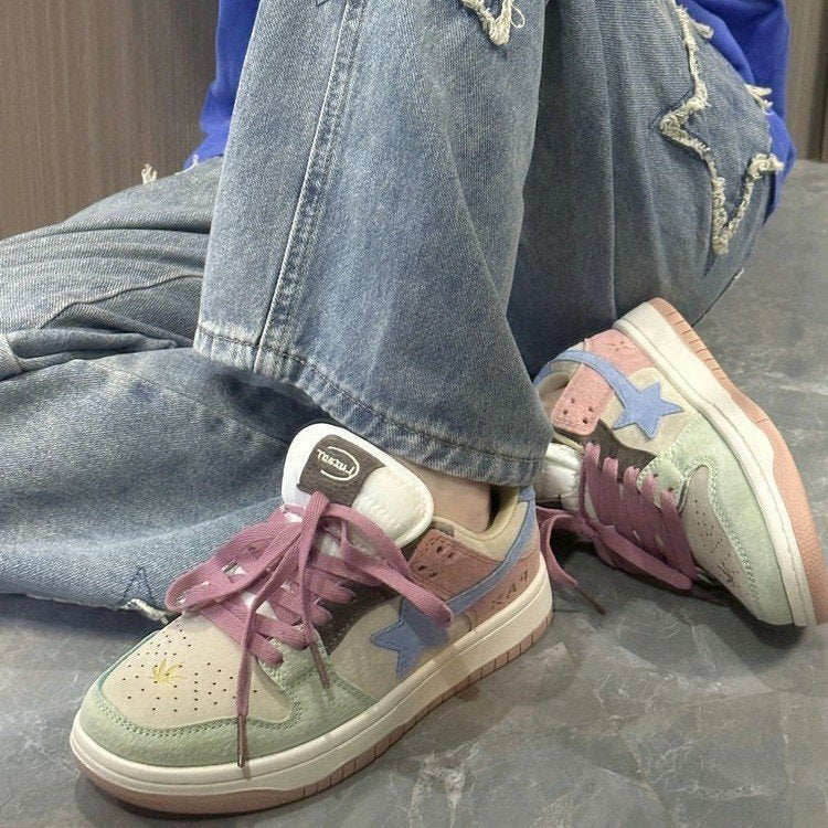 Aesthetic Star Patchwork Sneakers