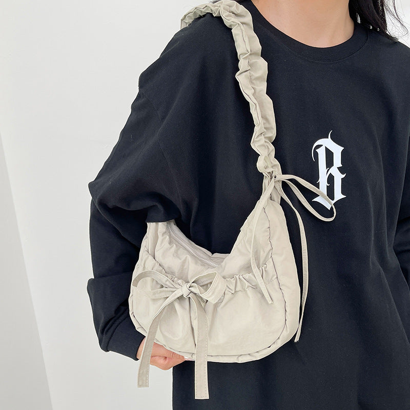 Aesthetic Bow Knot Stitching Shoulder Bag
