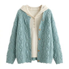 Aesthetic Hooded Cardigan Two Piece Set