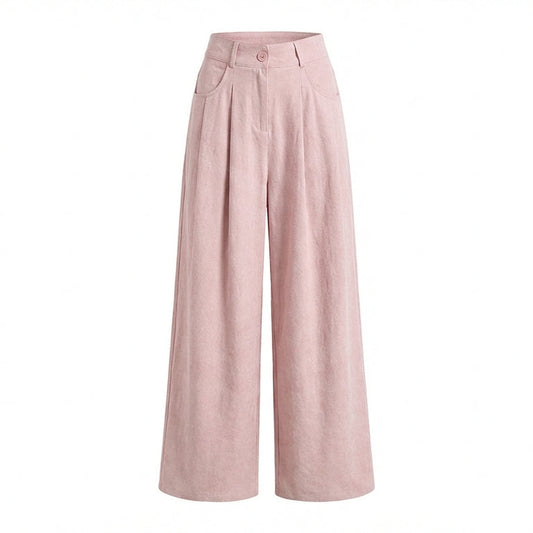 Pink wide-leg pants on a white background