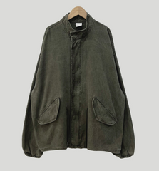 Vintage Stand Collar Long-Sleeve Zipper Jacket – Korean Chic Loose Coat in 2 Colours
