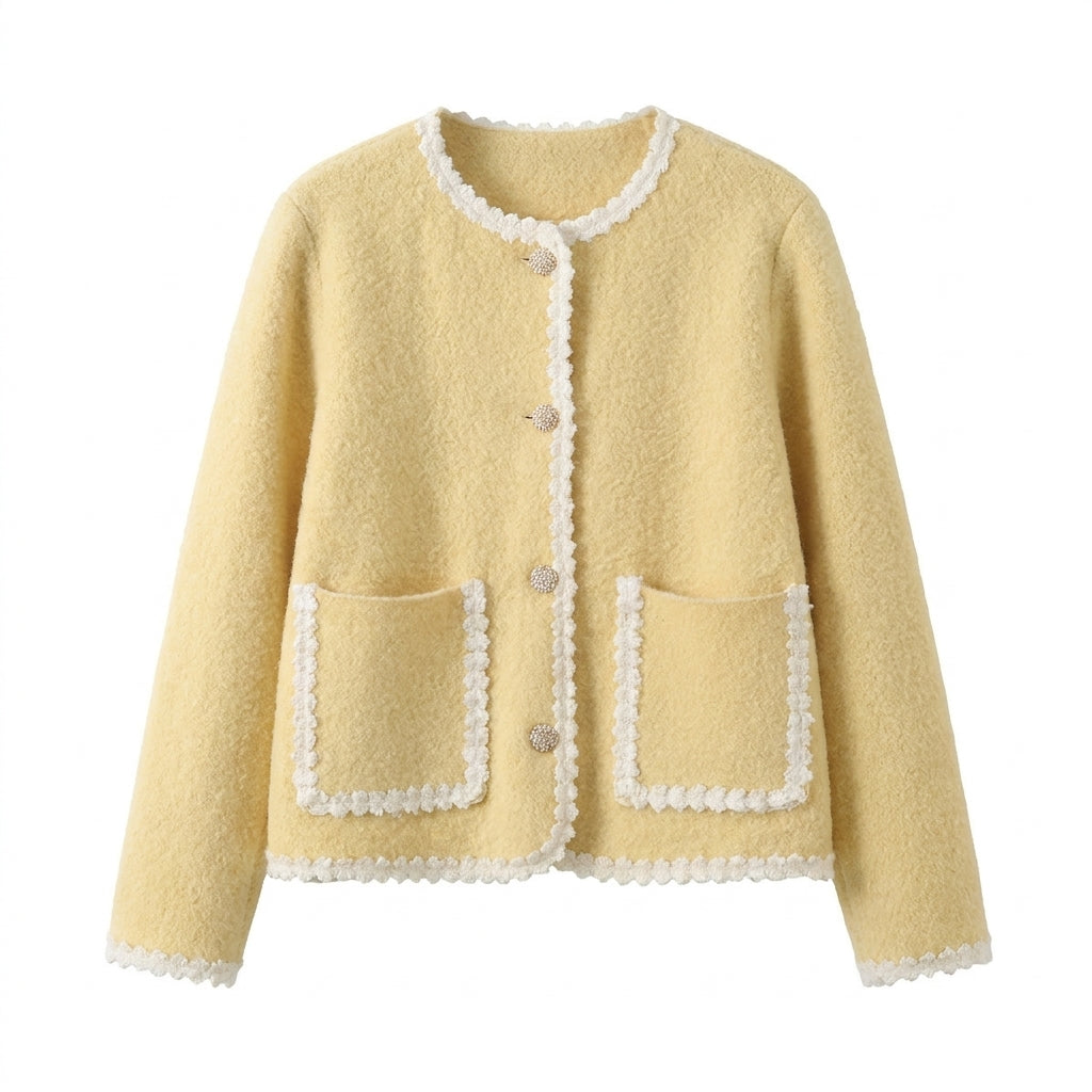 Aesthetic Lace Trim Cardigan - fairypeony