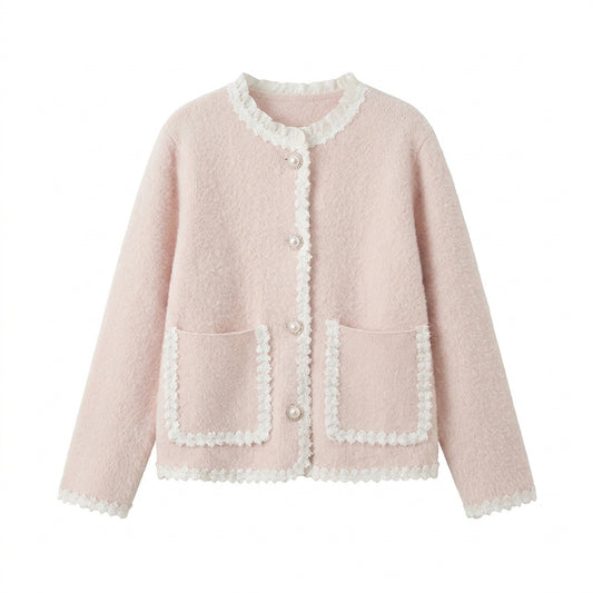 Aesthetic Lace Trim Cardigan - fairypeony