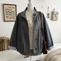Casual Short Jacket – Lapel Single-Breasted Loose Fit Everyday Coat
