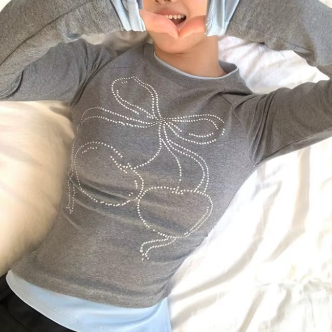 Cherry Bows Long Sleeve Tee