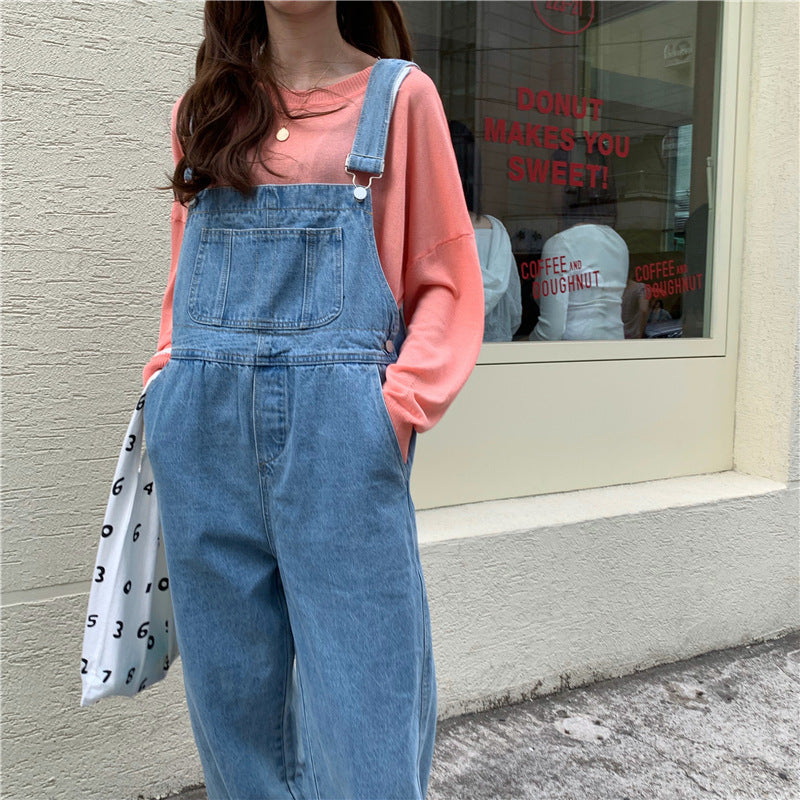 Classic Straight Leg Denim Overalls