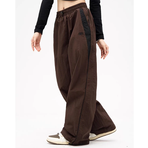 Contrast Piping Baggy Sweatpants - fairypeony