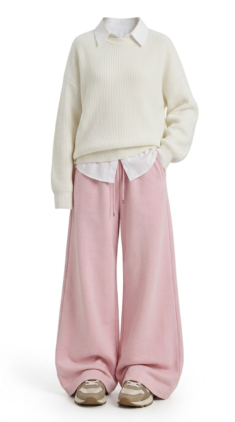 OOTD: Crewneck Knitted Sweater + Loose Fit Drawstring Joggers