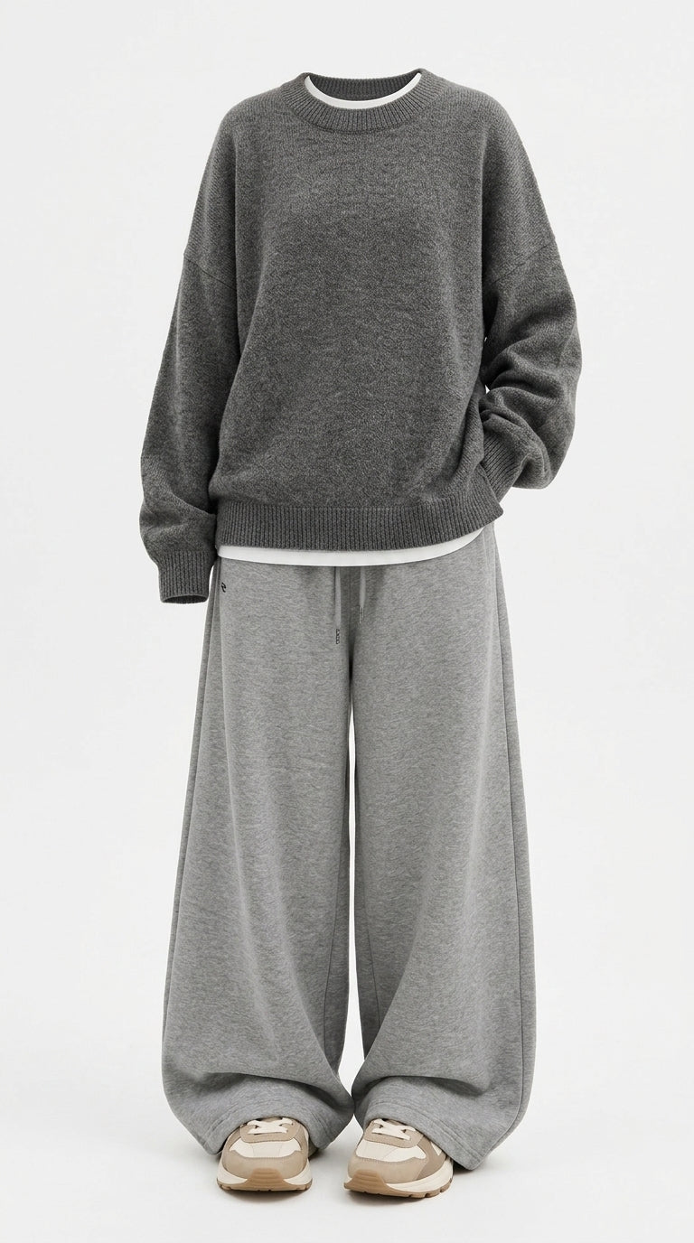 OOTD: Oversized Split Hem Pullover Sweater + Loose Fit Drawstring Joggers
