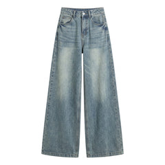 Loose Wide-Leg Jeans – High-Waist Vintage Denim in S–4XL