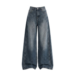 High-Waisted Wide-Leg Denim Pants – Washed Straight Jeans in 2 Lengths XS–XL