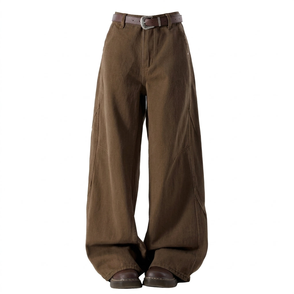 Vintage Straight Wide-Leg Trousers