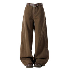 Vintage Straight Wide-Leg Trousers