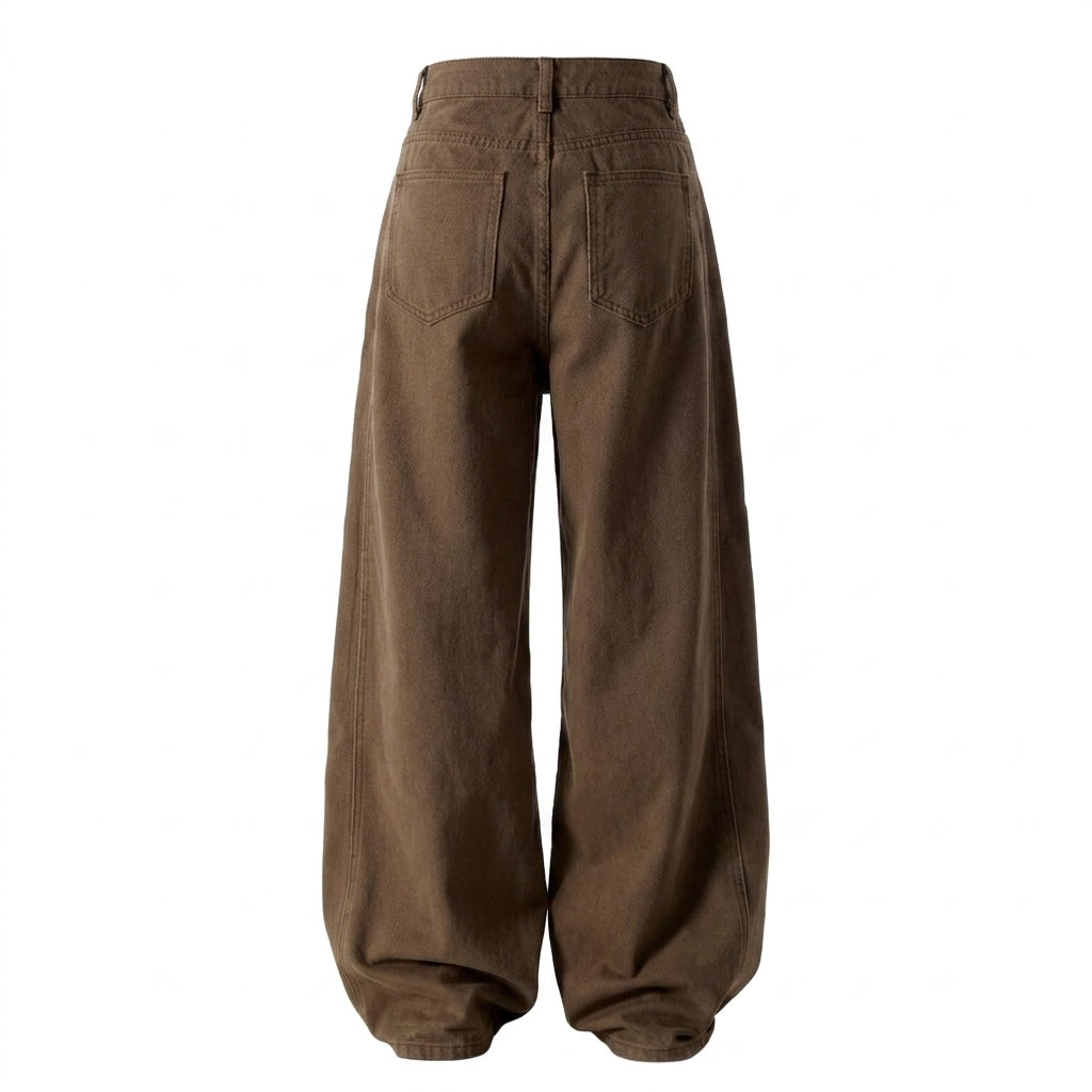 Vintage Straight Wide-Leg Trousers