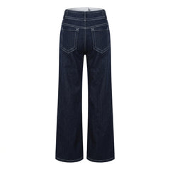 Vintage Double Buckle Low-Waist Flared Denim Jeans – Retro Slimming Flare Jeans