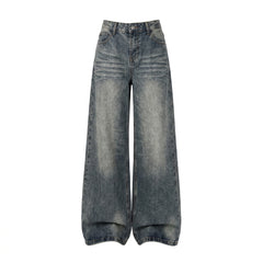 Wide-Leg Jeans – Vintage Wash Cat Whisker Stretch Denim XS–XL