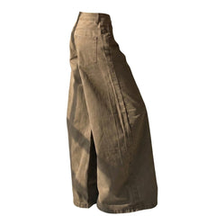 High-Waisted Wide-Leg Denim Pants – Stretch Brown Jeans XS–2XL