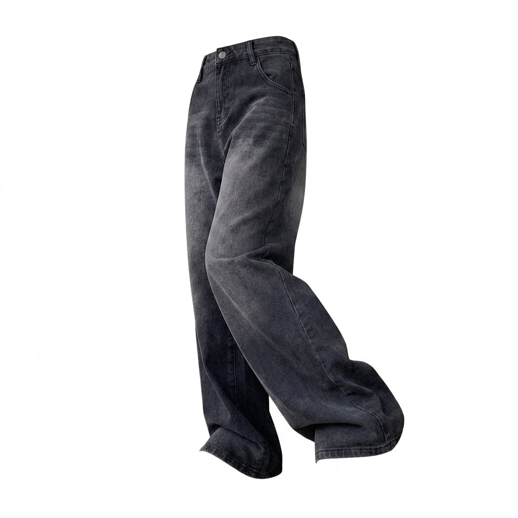 High-Stretch Floor-Length Straight Jeans