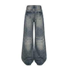 Wide-Leg Jeans – Vintage Wash Cat Whisker Stretch Denim XS–XL