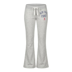 2000s Low-Rise Graphic Flared Sweatpants – Dark Blue & Grey , S–L