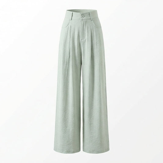 Aesthetic Solid Color High Waist Baggy Pants - fairypeony
