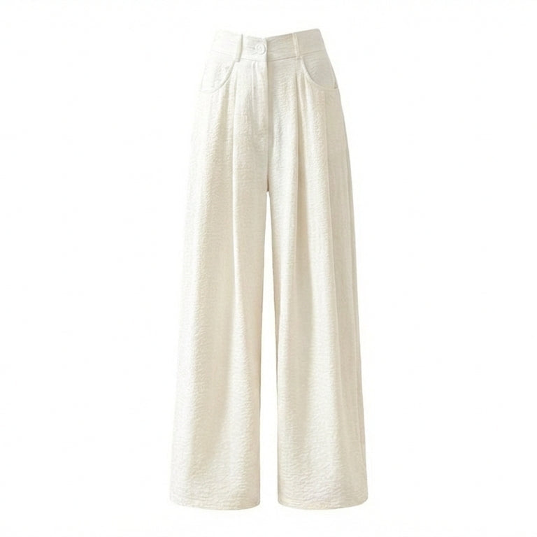 Aesthetic Solid Color High Waist Baggy Pants - fairypeony