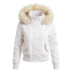 2000s Fleece Hooded Jacket with Faux Fur Trim – Button Front, S–L