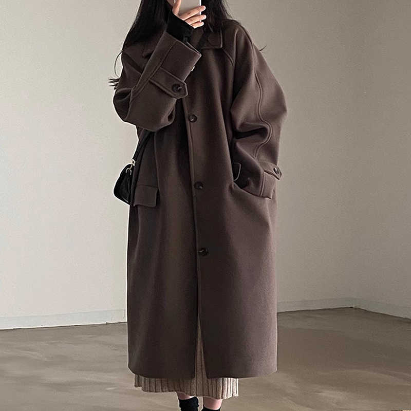 Dark Academia Single breasted Wool Coat