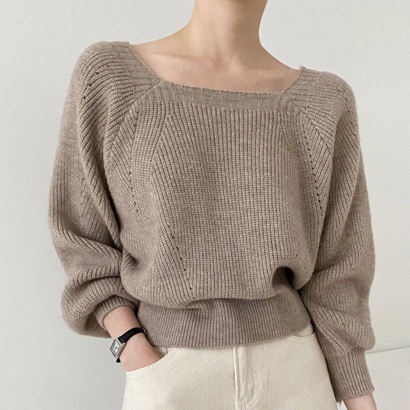 Dark Academia Square Neck Sweater