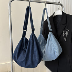 Denim Large Canvas Shoulder Bag
