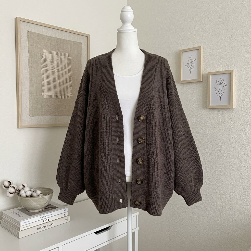 Knitted V-Neck Cardigan Jacket