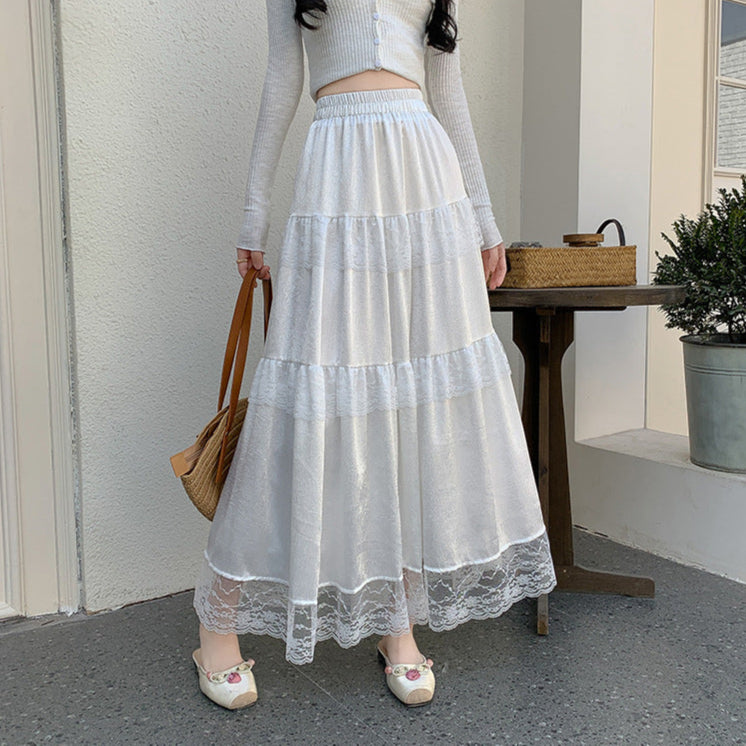 Fairy Ruffled Umbrella Maxi Skirt