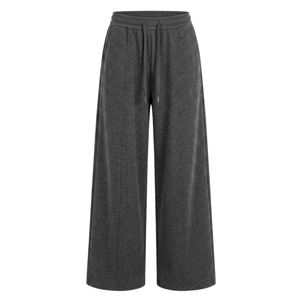 Fleece-Lined Wide-Leg Pants
