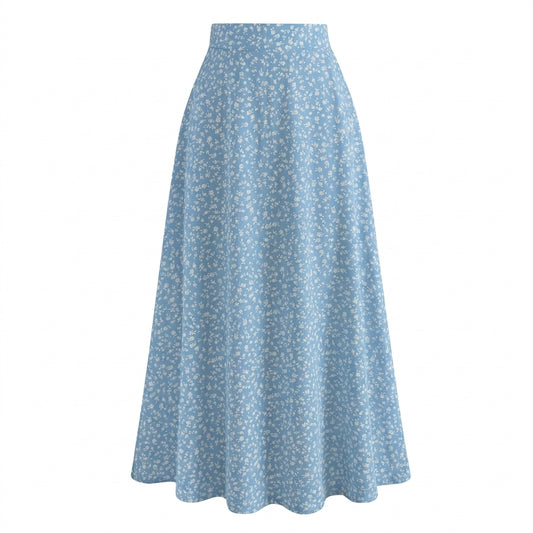 Floral Print Swing Maxi Skirt
