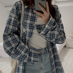 Fresh Plaid Print Long Sleeve Shirt